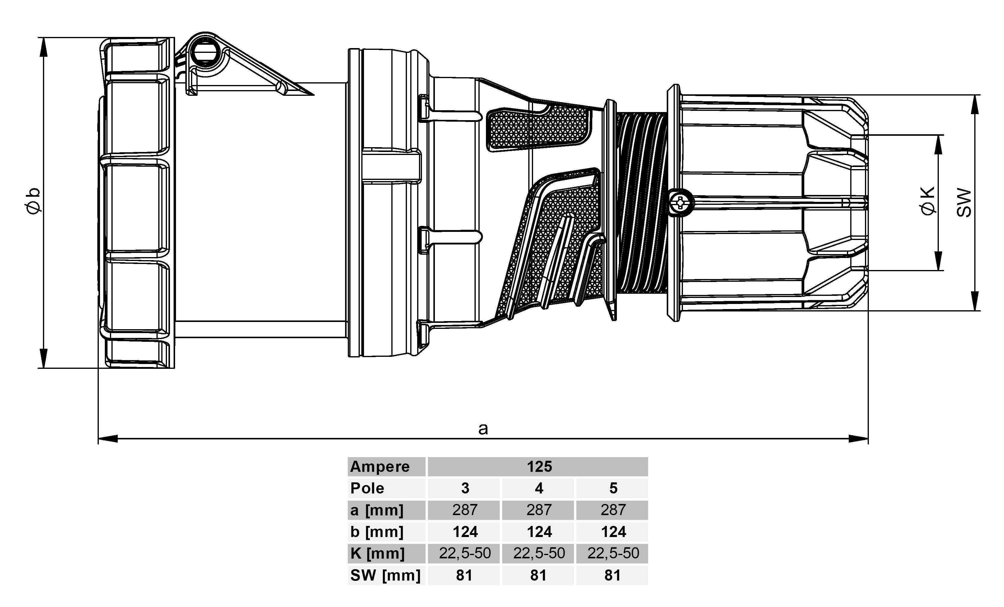 Kupplung Kunststoff CEE IP67