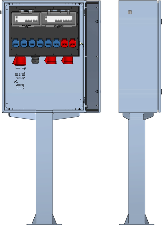 Distribuzione elettrica sopra muro piedistallo V2A,