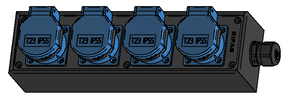 Small hard rubber distributor box type 1400, black