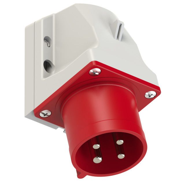 Plastic wall plug CEE 32A/400V, 3P+PE/6h, IP44