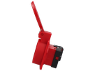 Built-in socket type 25 IP20 red with lid