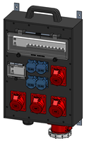 Mobile wall-mounted distribution box hard rubber type 7800