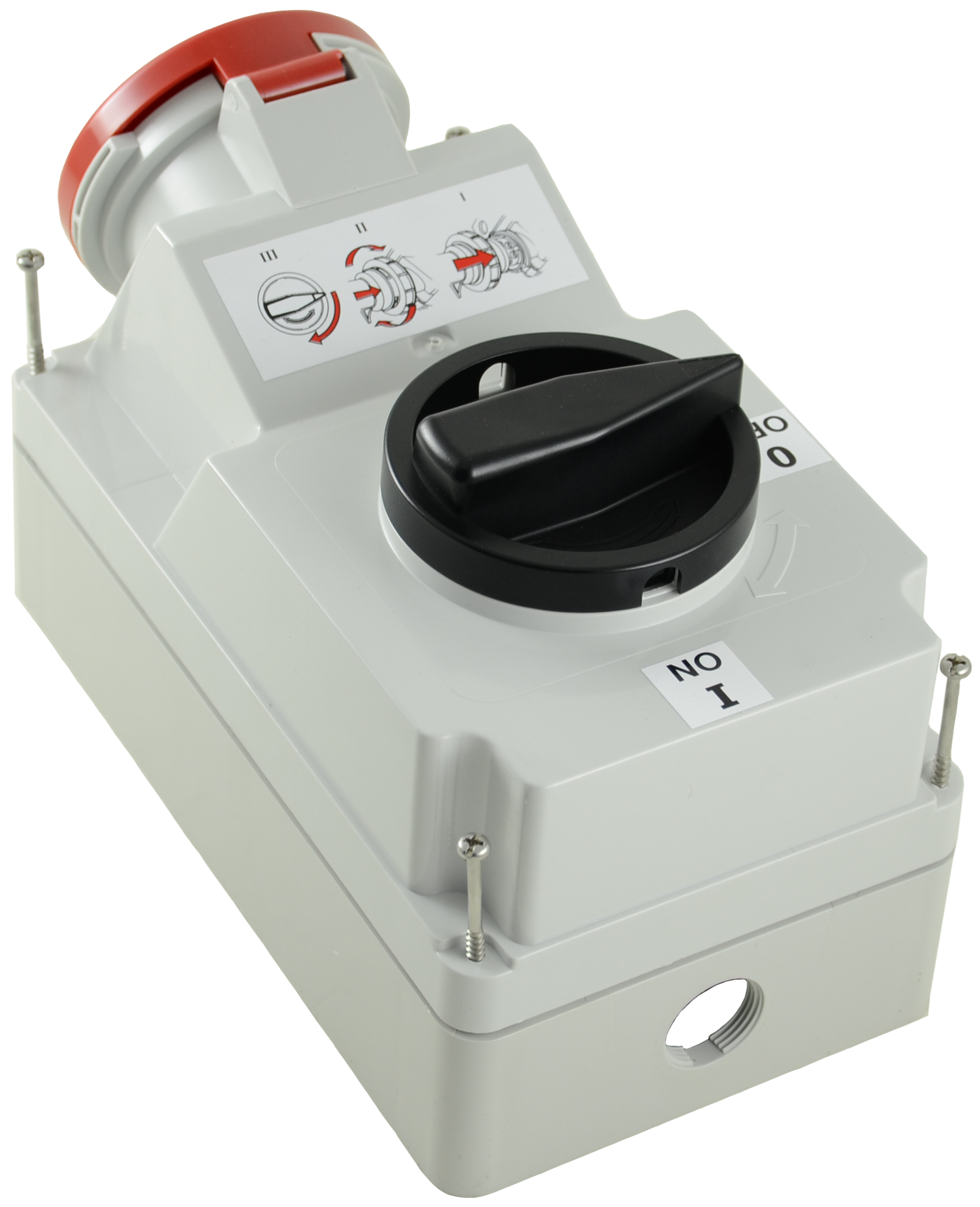 Safety wall socket with master switch CEE