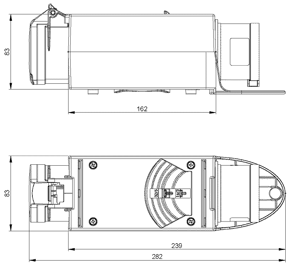 Übergangsstecker Phasenwender CEE mit Aufhängung