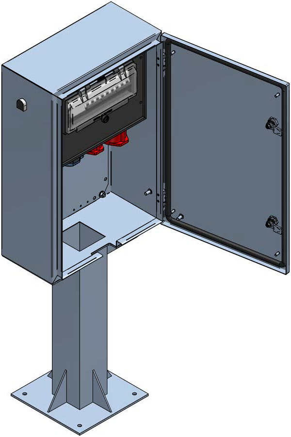 Distribuzione elettrica sopra muro piedistallo V2A,
