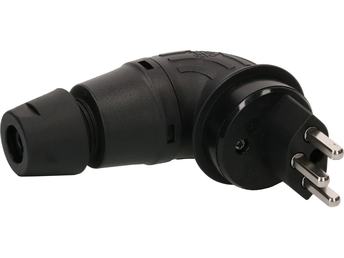 Winkelstecker Typ 23 IP55230V/16A/P+N+PE schwarz