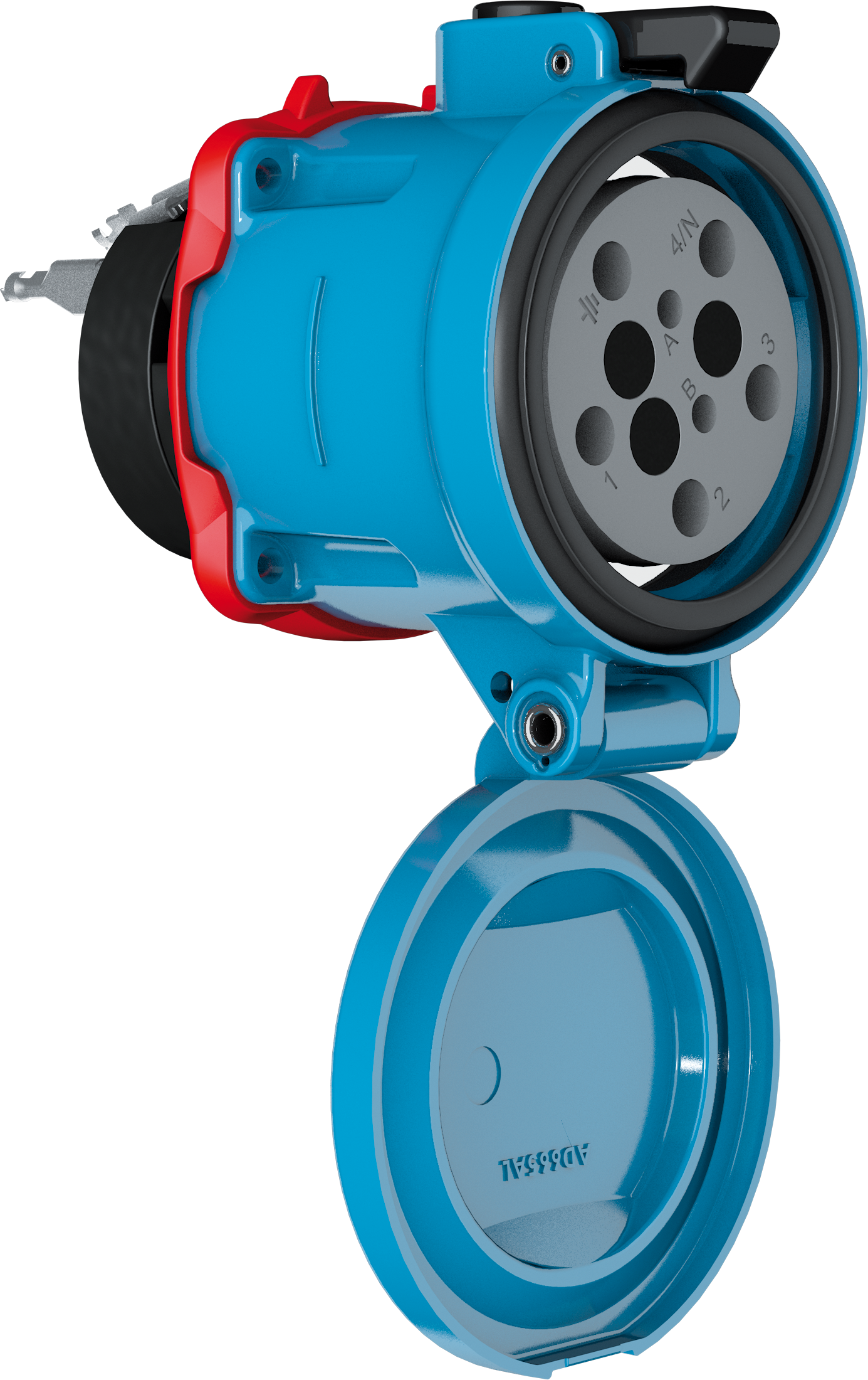Presa d'incasso DS F400 metallica, resistente ad alta temperatura, 125A 400V 3L+PE, IP66/67