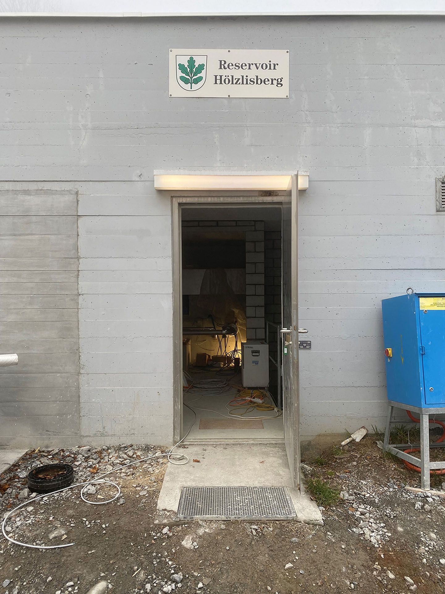 Zugang zum Wasserreservoir Hölzlisberg als Teil der kommunalen Wasserversorgung