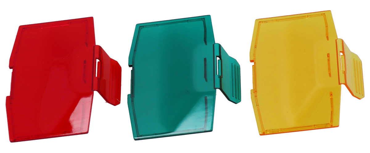 Coloured filter set for FlashLED 2 (green, red, yellow)