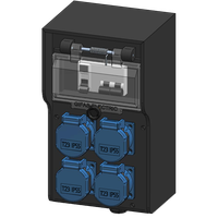 Hard rubber distributor box type 7200, black
