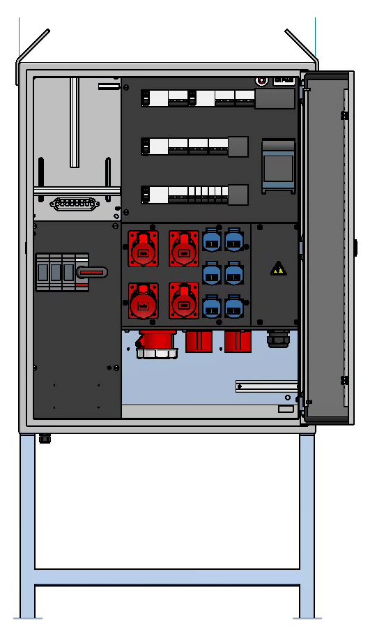 Baustromverteiler 100A, Stahlblech