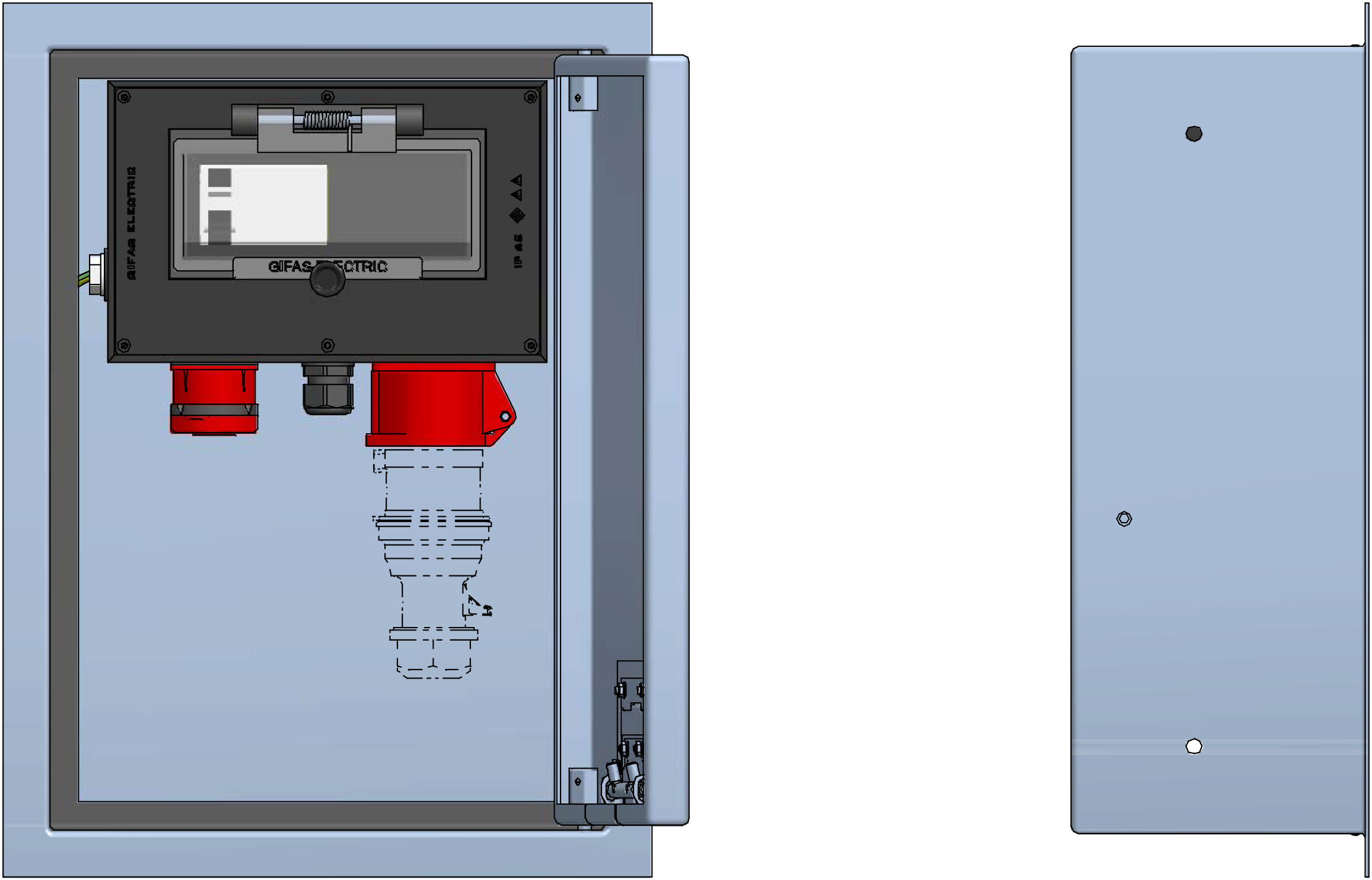 Distribuzione elettrica in armadio da incasso inox V2A,