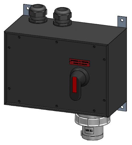Emergency power mains switch in hard rubber