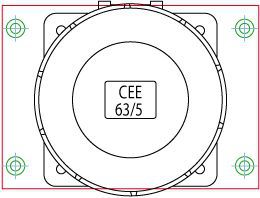 Retrofix kit for J75 straight to CEE63/5 straight -