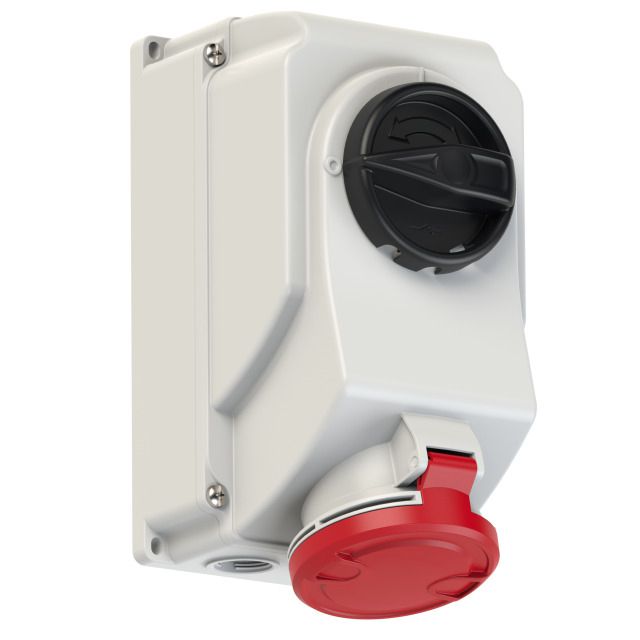 Safety wall socket with master switch CEE