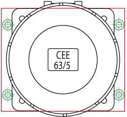 Umbauset J40 gerade auf CEE63/5 gerade -