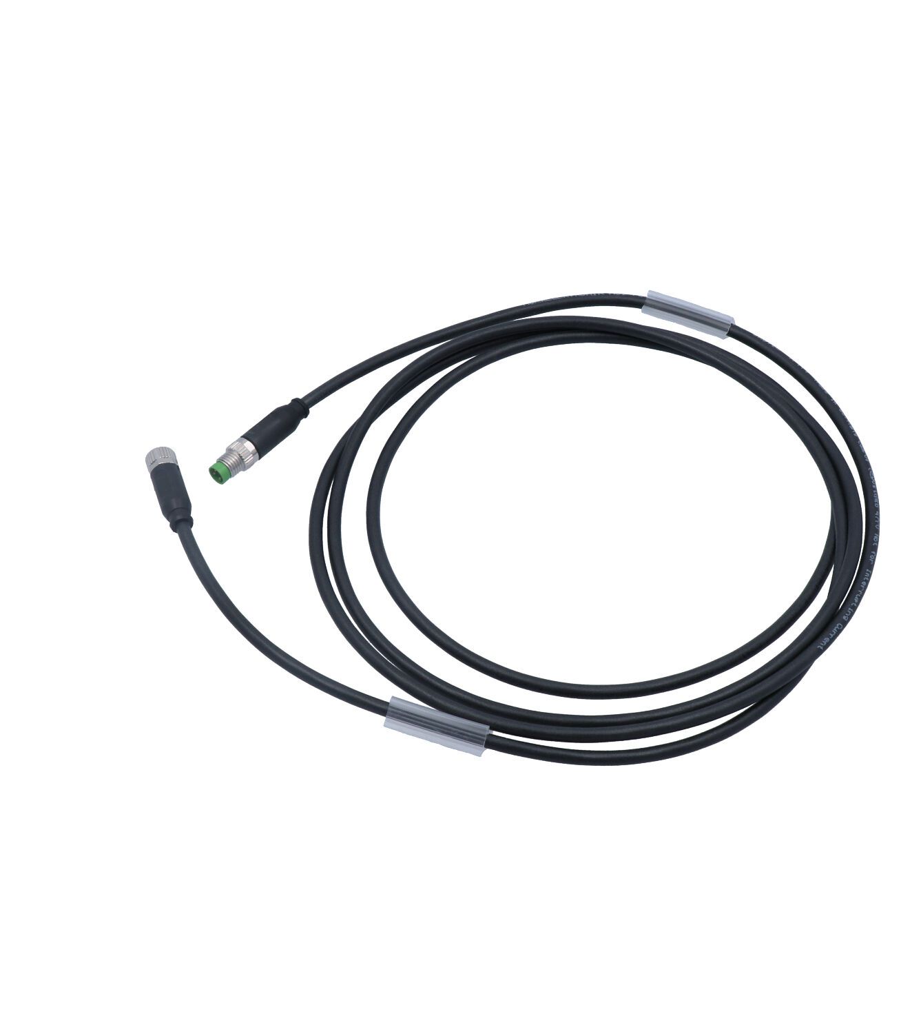 Extension cable 2m, black, with plug,