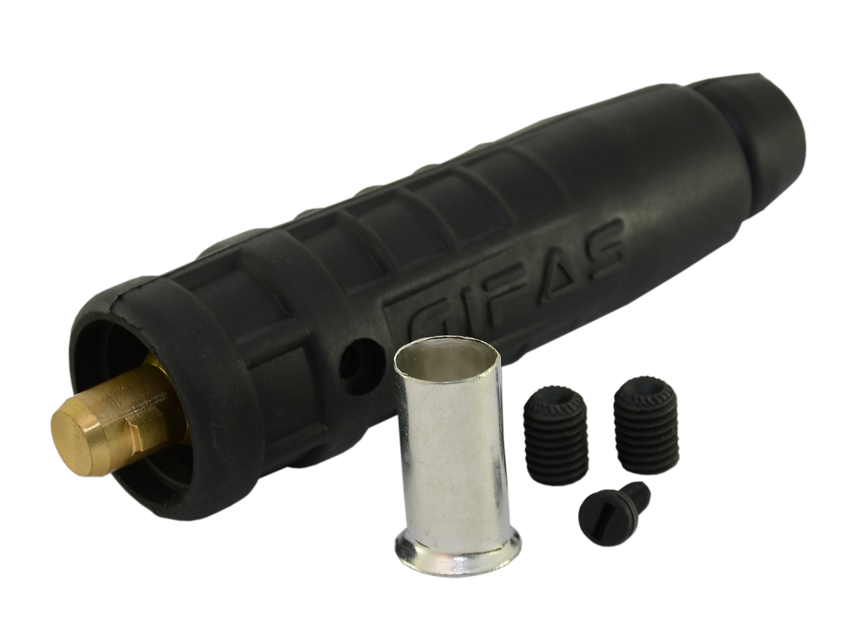 High voltage welding plug with protective collar, max. 500A, 95-120mm² ...