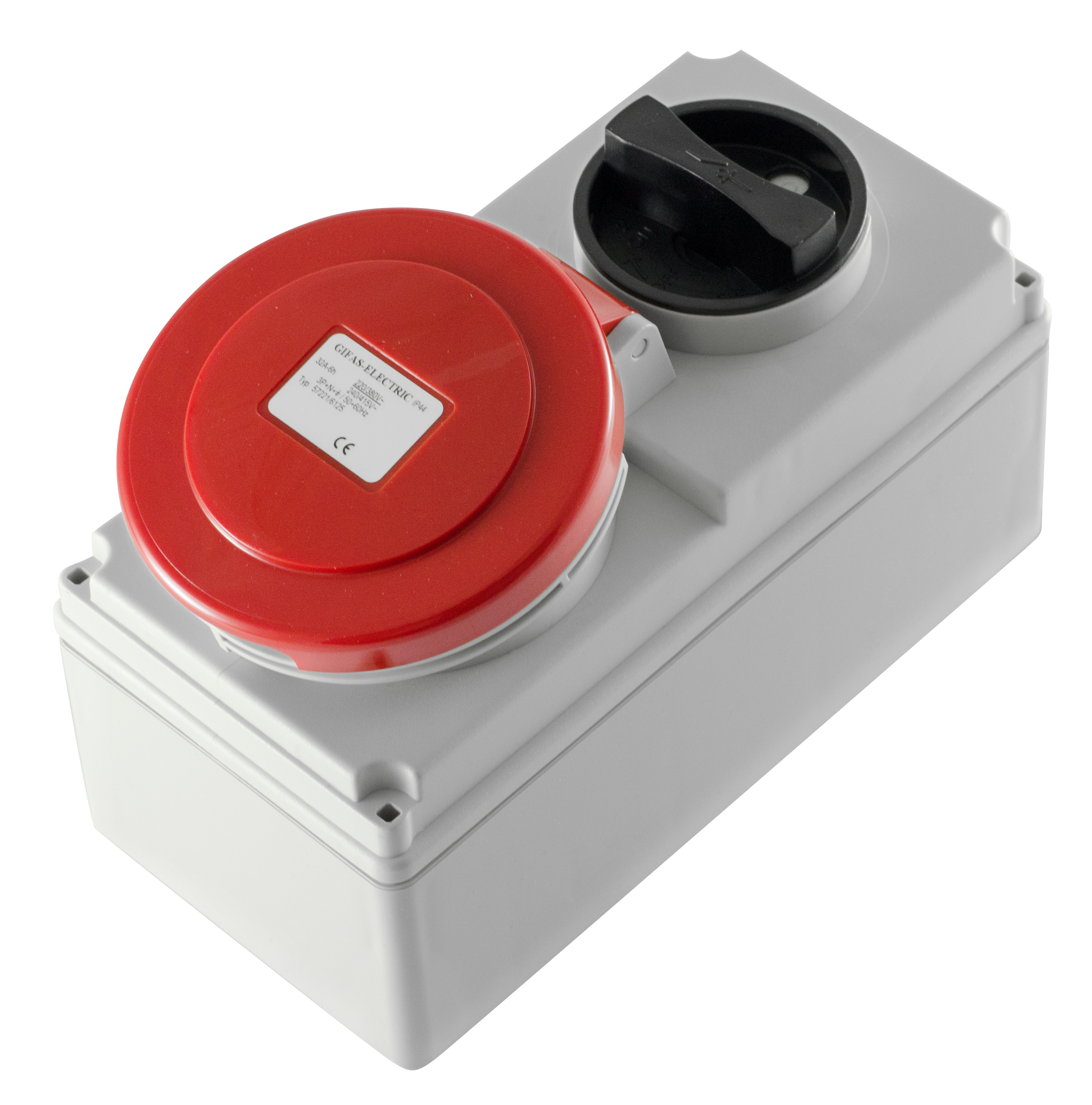 Safety socket with master switch CEE IP44/IP54