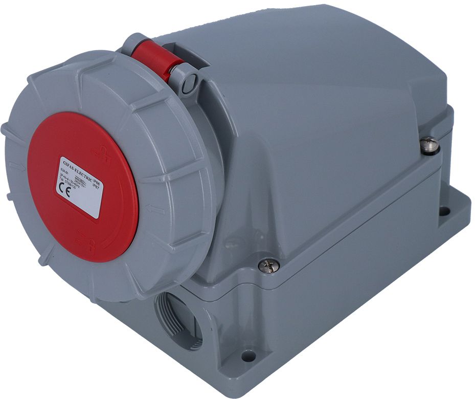 Plastic wall socket CEE 63A/400V, 3P+N+PE/6h, IP67