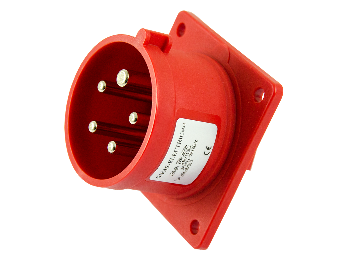 Plastic built-in plug CEE 16A/400V, 3P+N+PE/6h, IP44 - GIFAS-ELECTRIC