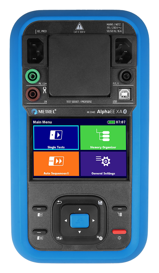 Gerätetester Metrel MI 3340 AlphaEE XA / SNG 482638, RCD-Prüfung