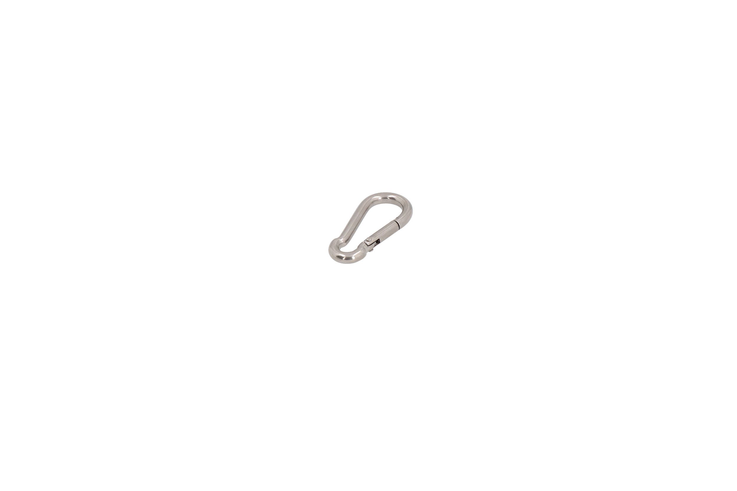 Moschettone in acciaio inossidabile V4A, 40mm/4mm, con chiusura a denti
