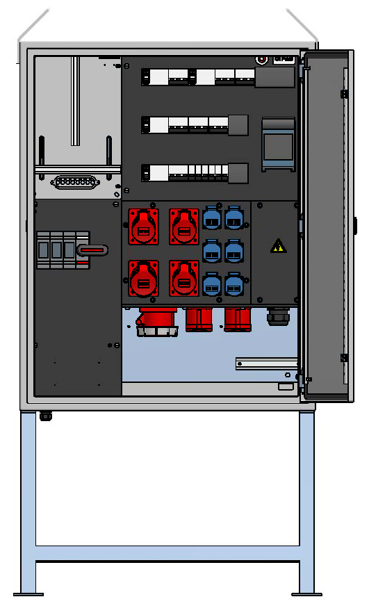 Armoire de chantier 100A, tôle d'acier