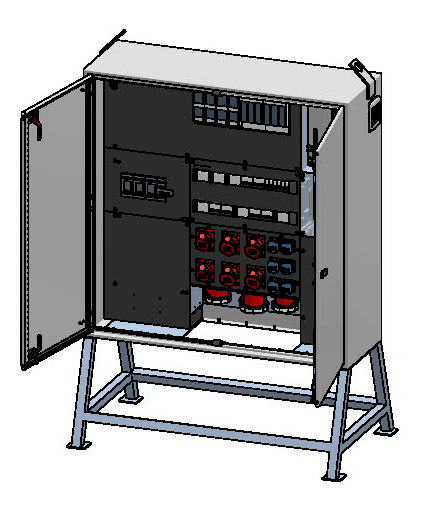 Baustromverteiler 250A, Stahlblech