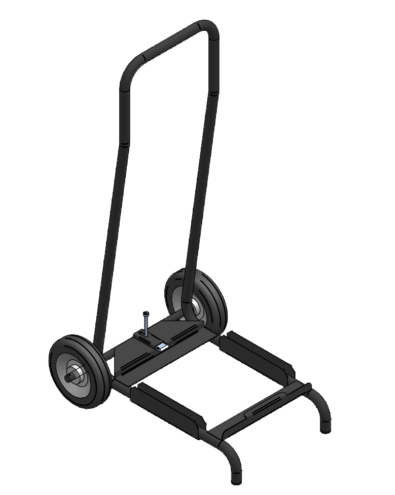 Transport trolley, black powder-coated,