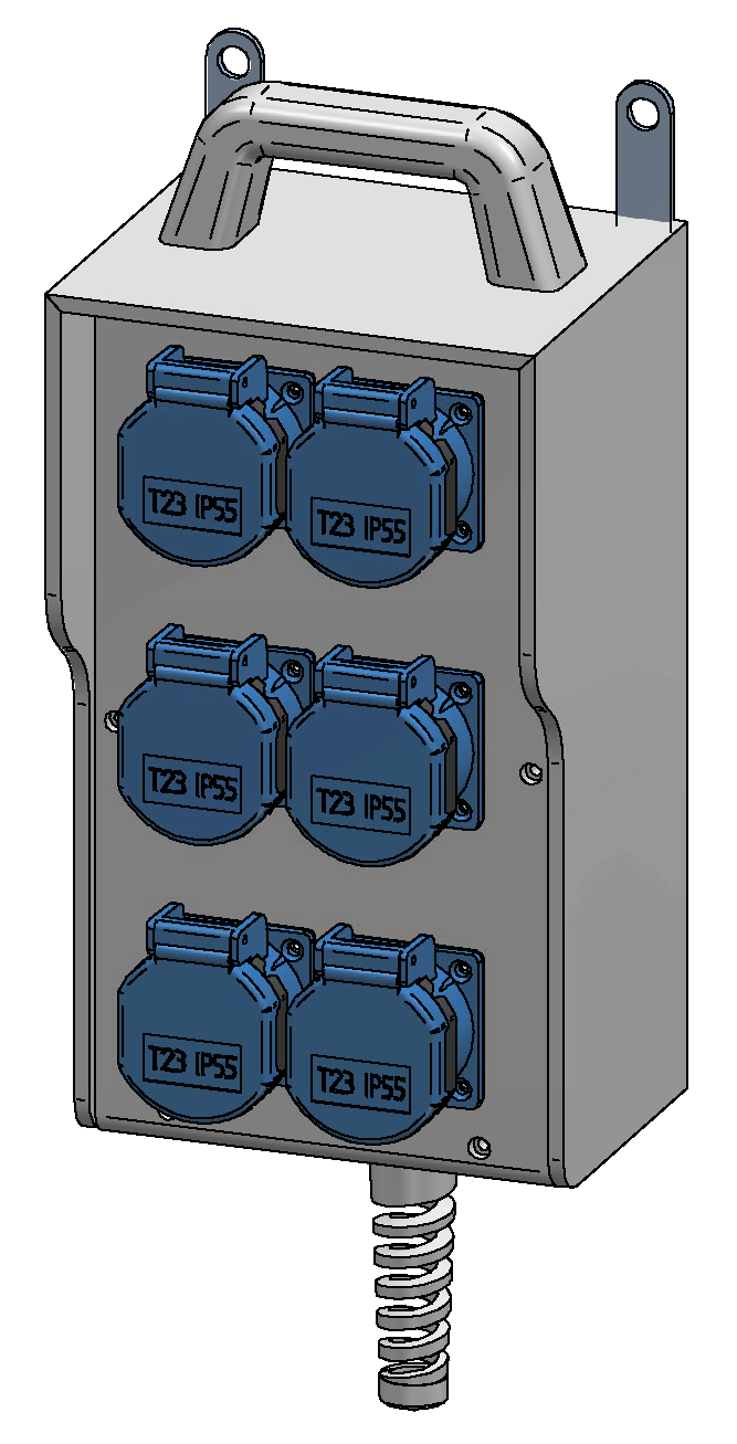 Mobile distribution box hard rubber type 7250 grey