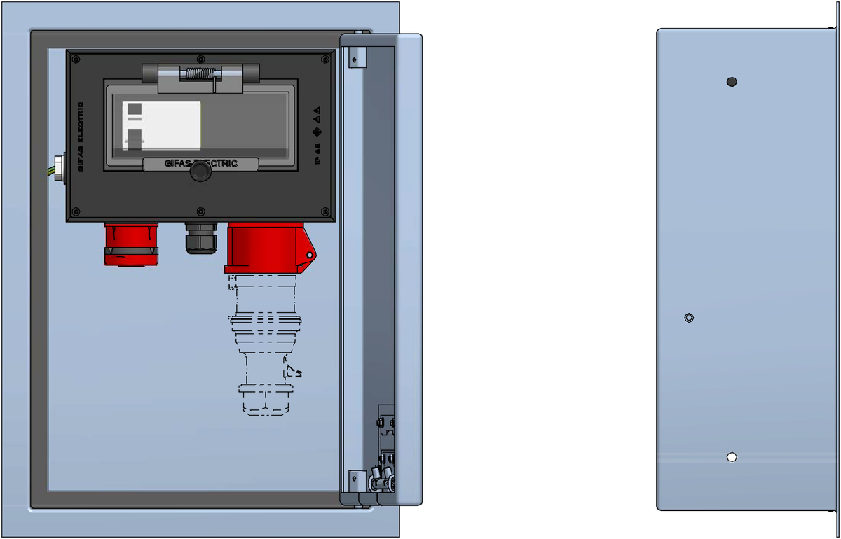 Distribuzione elettrica in armadio da incasso inox V2A,