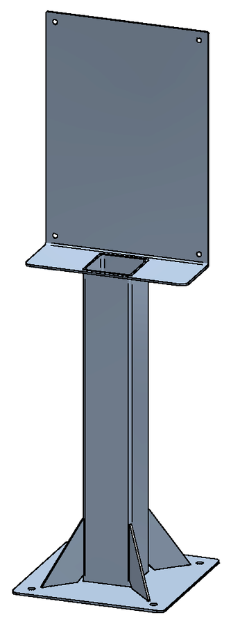 Support type OF zingué à chaud, 870mm,