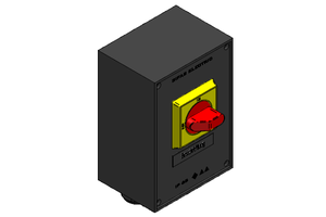 Main switch box with emergency shut-off function