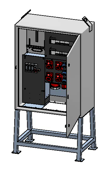 Baustromverteiler 100A, Stahlblech