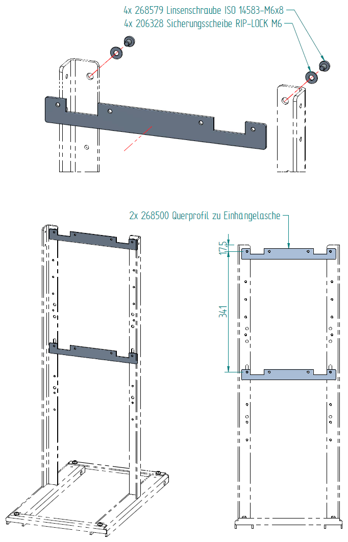Kit de profiles transversaux pour patte