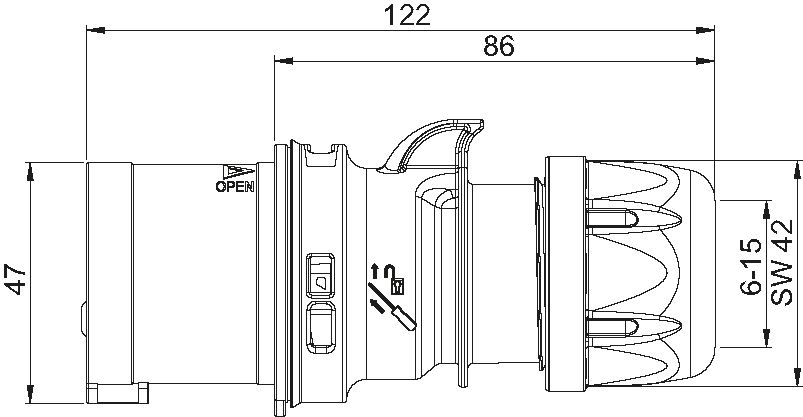 Spina in plastica dura CEE IP44/IP54