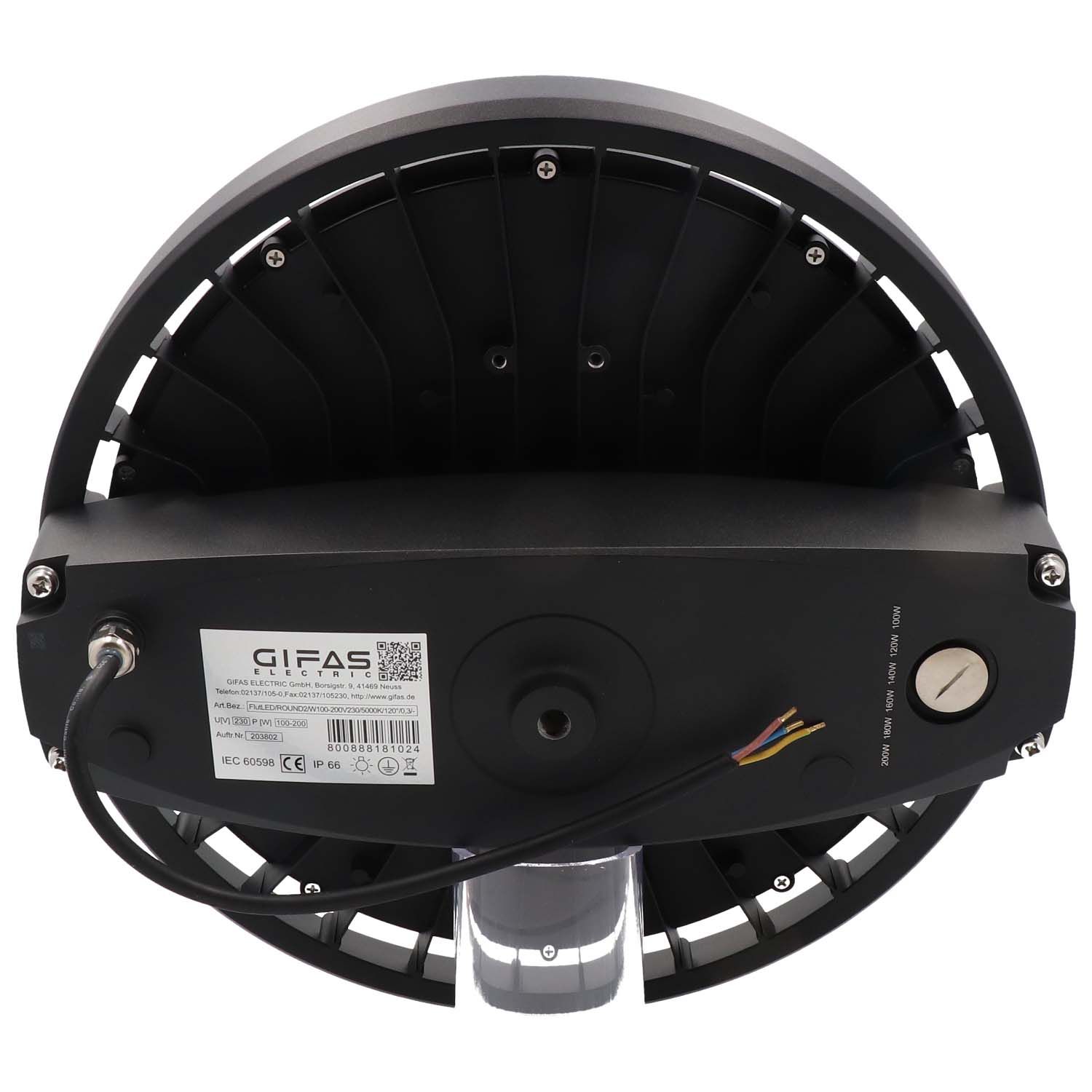 FlutLED Round 2 (CCT), 230VAC, 120-200W,