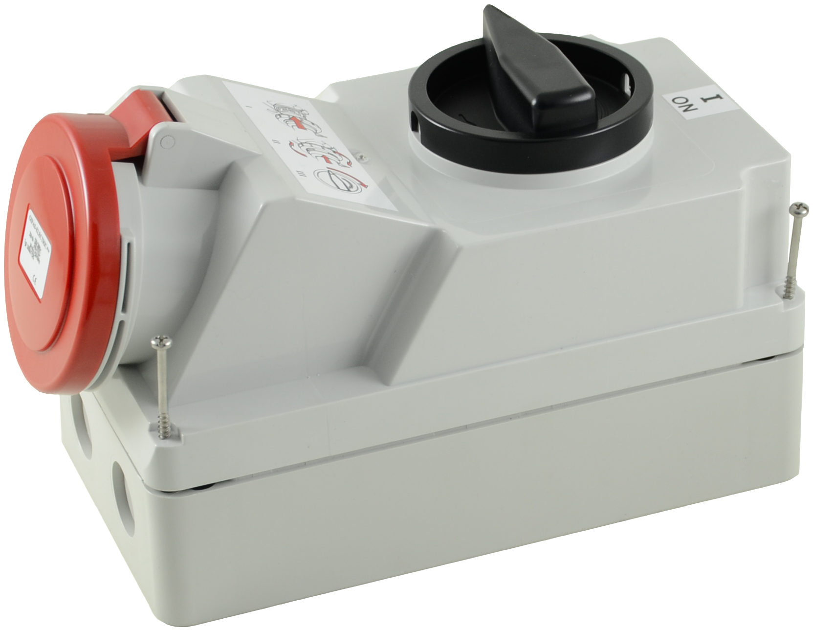 Safety wall socket with master switch CEE