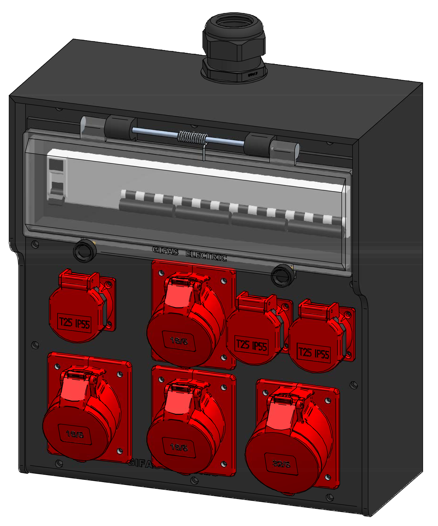 Hartgummiverteiler Typ 7700, schwarz