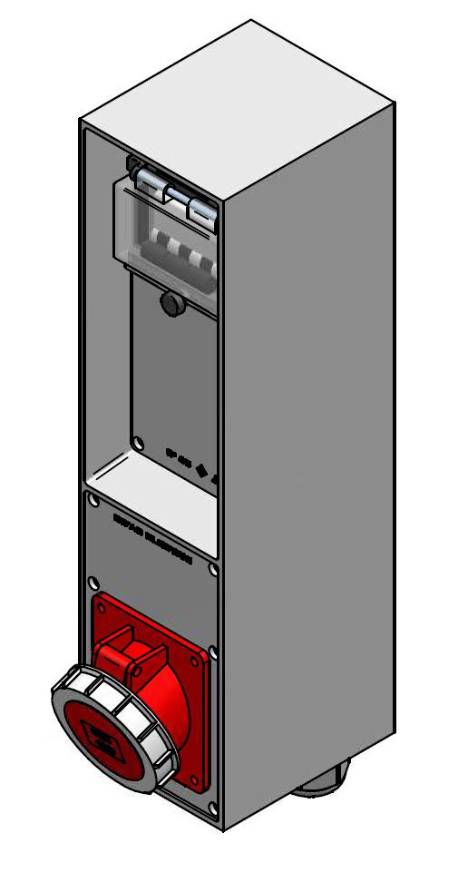 Quadro elettrico in gomma dura tipo 4512, grigio chiaro