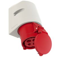 Plastic wall socket CEE 32A/400V, 3P+PE/6h, IP44