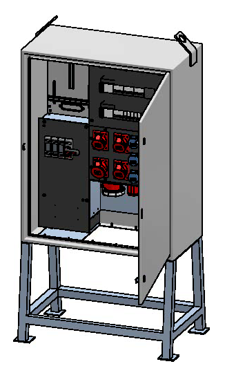 Baustromverteiler 100A, Stahlblech