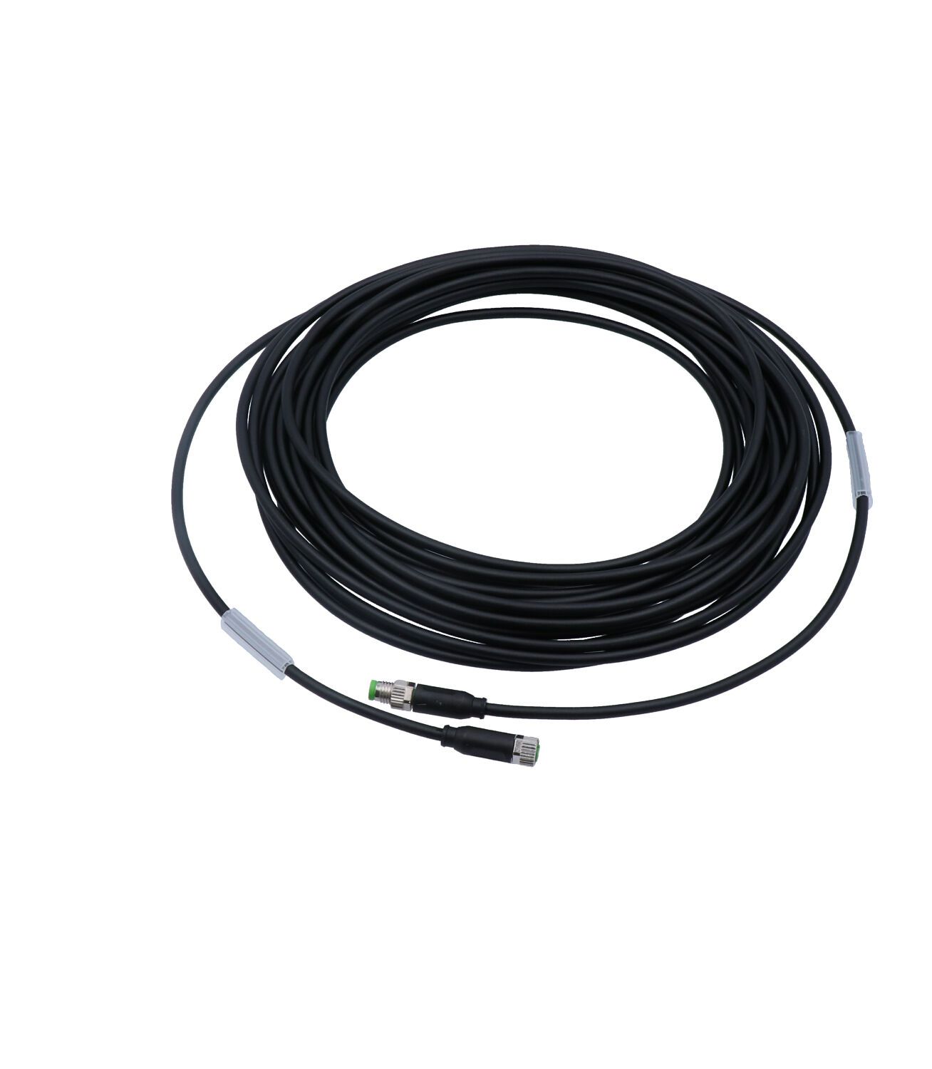 Extension cable 10m, black, with plug,