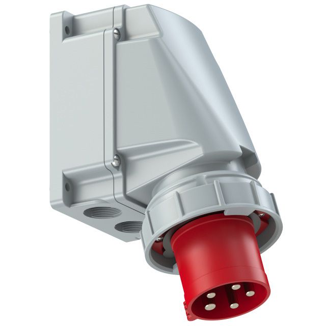 Plastic wall plug CEE 63A/400V, 3P+N+PE/6h, IP67