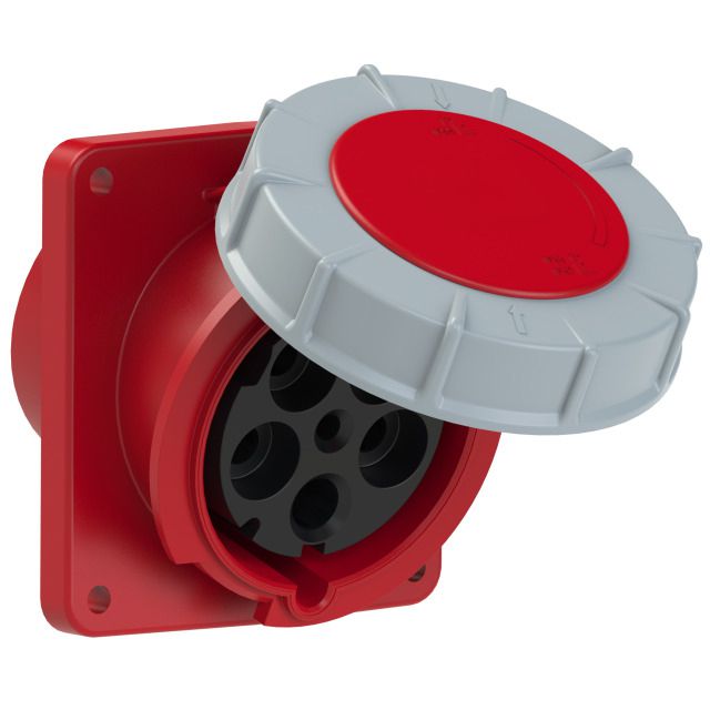 Plastic built-in socket CEE 125A/400V, 3P+N+PE/6h, IP67,