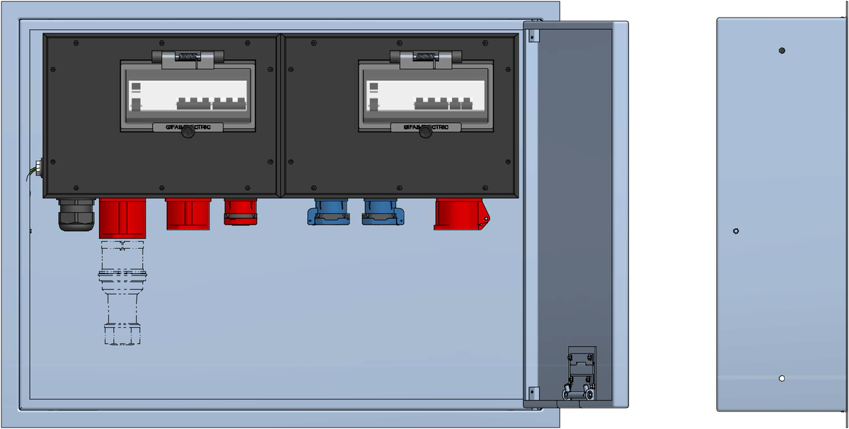 Recessed mounted distributor cabinet, box V2A,