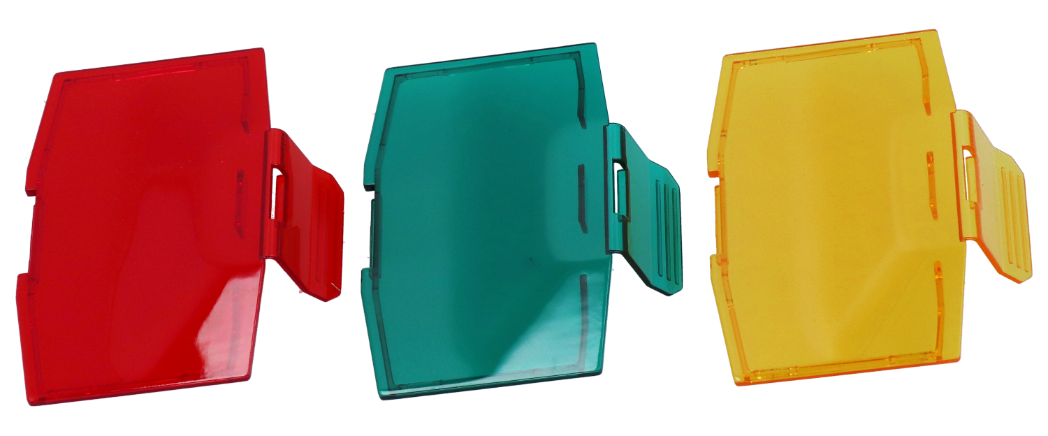 Coloured filter set for FlashLED 2 (green, red, yellow)