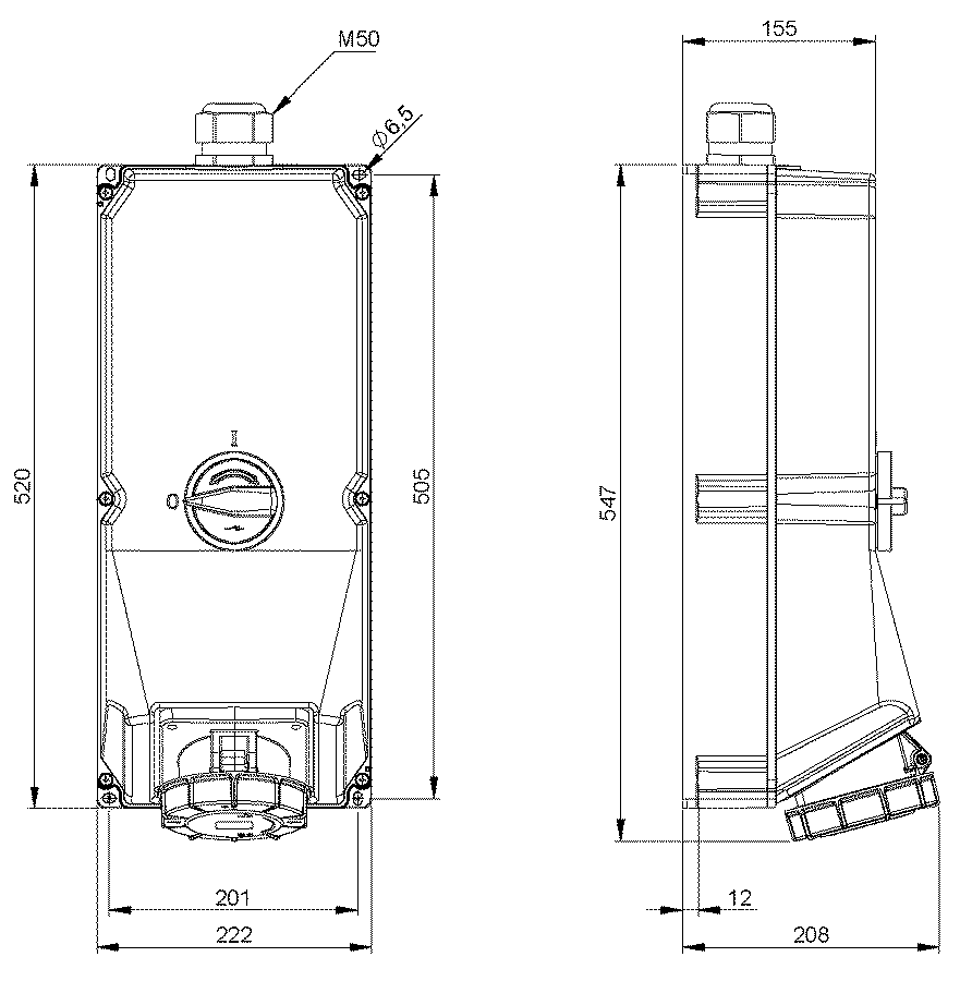 Presa da parete commutabila CEE IP67