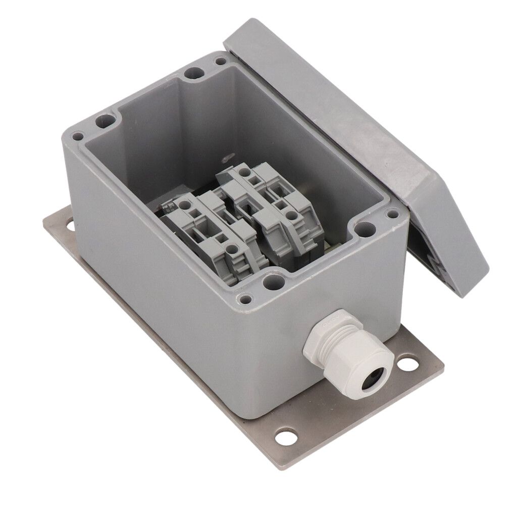 Scatola con condensatore appart. sistema InduLED Basic, allogiamento sopra muro, necessario per sistemi di lunghezza compresa tra 300m